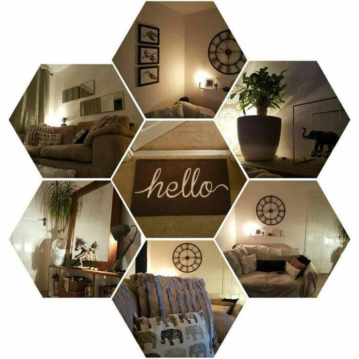 ACRYLIC HEXAGON MIRROR WALL STICKERS SET OF 18 PIECES